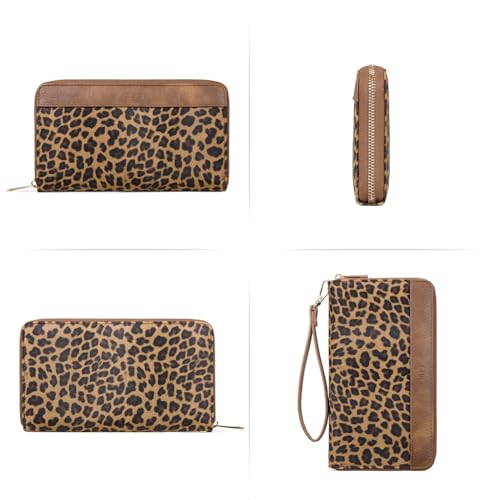 Image of CLUCI Women Wallet Large PU Leather Wristlet Purse for Women RFID Blocking Zip Around Card Holder Ladies Travel Clutch | RFID
