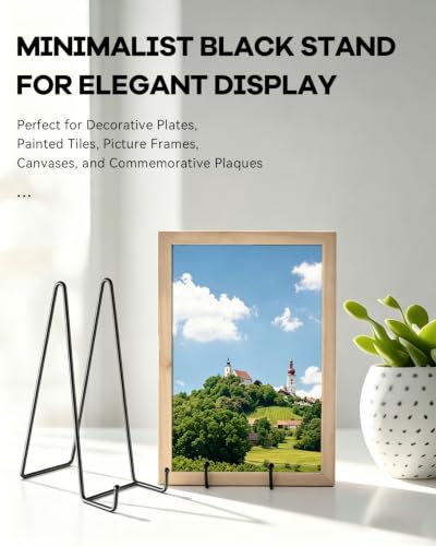 Image of 3 Pack 6 Inch Plate Stands for Display - Metal Picture Stand Plate Holder