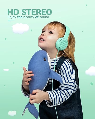 AWATRUE Kopfhörer für Kinder mit Mikrofon, Over Ear Design, Lautstärkenbegrenzer 85/94dB, Stereo Sound, Faltbar, Einstel