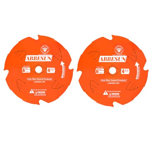 2 Pack 6-1/2 Inch 4T PCD Tip Hardie Fiber Cement Circular Saw Blade with 5/8-Inch DMK Arbor, for