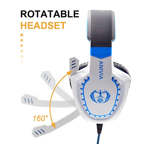 Anivia AH28 All-Platform Stereo Headphones Gaming Headset with Mic Compatible with PC Computers, Playstation PS4 Xbox One Controller, Android, iOS Laptop, Smartphone, Tablet