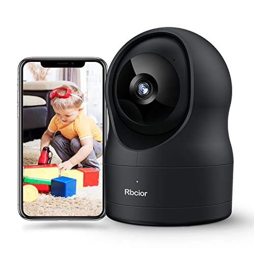 Rbcior Überwachungskamera innen 1080P, [2022 Neu] WLAN Kamera für Haustier/Hunde, Babyphone homekit Kamera 360 Grad mit Bewegungserkennung,Nachtsicht,2-Wege-Audio kompatibel mit Alexa Cover