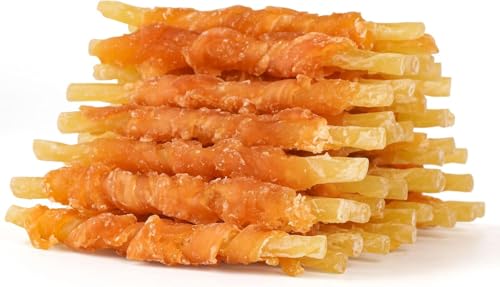SKY-TOUCH Dog Treats: 2Pack Chicken Wrapped Sticks Dog Chews Snacks for All Dogs Training Rewards (400g*2)