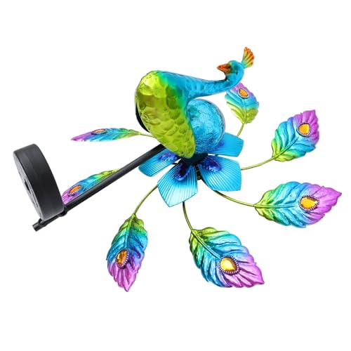 Lampe solaire de jardin paon pour décoration extérieure de terrasse
