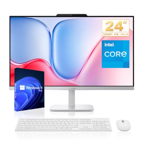 Image of Lenovo 24 inch FHD All-in-One Business Desktop Computer, Intel 8-Core Processor, 16GB RAM, 2TB PCIe SSD, Up to 32GB RAM & 2TB SSD, 5MP Webcam, WiFi 6E, Bluetooth, HDMI, Keyboard & Mouse, Windows 11 Pro