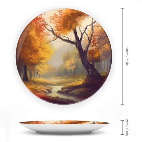 Plato decorativo de cerámica Autumn Art bone china 7 pulgadas miniatura 2