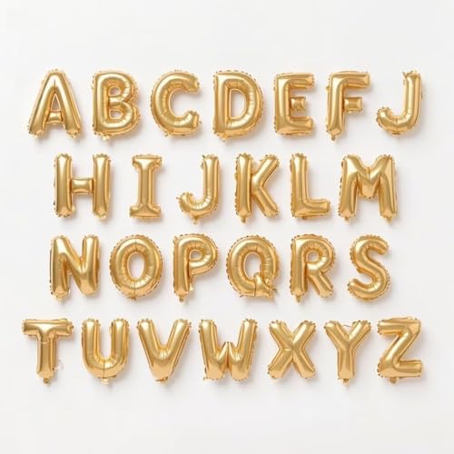 Vthoviwa Ballon Lettre A-Z Alu 26 Alphabet Ballon Or Décorations Fête. Personnalisé Décos Party Ballon ABCDEFGHIJKLMNOPQRSTUVWXYZ 16 Pouce