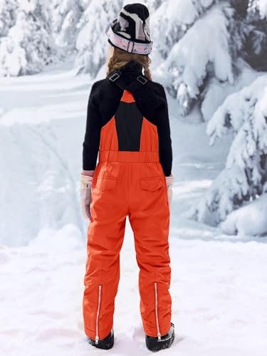 Image of Haloumoning Kids Snow Bibs Girls Ski Pants Waterproof Insulated Snowboard Overalls Snowsuit 5-14 Years