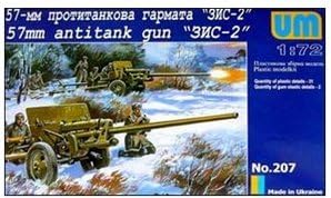 Plastic Model ZIS-2 57mm Soviet Anti-Tank Gun Red Army WWII 1/72 UM 207