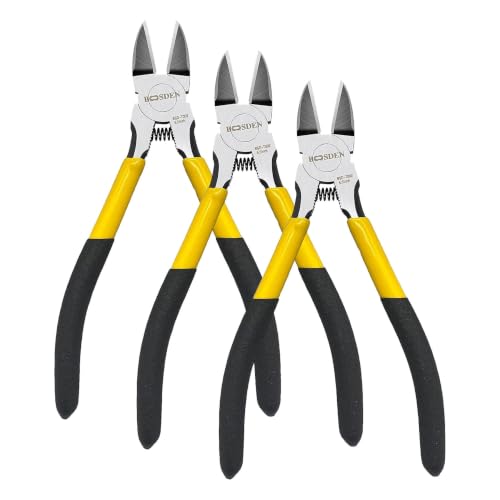 Image of BOOSDEN Wire Cutter,6.5 inch Side Cutters,Spring Loaded Wire Cutters for Crafting,Flush Cutter,Ultra Sharp for Jewelry Making,Flush Cut Pliers,Dikes Wire Cutters,Floral Wire Cutter,Snips (Pack of 3)