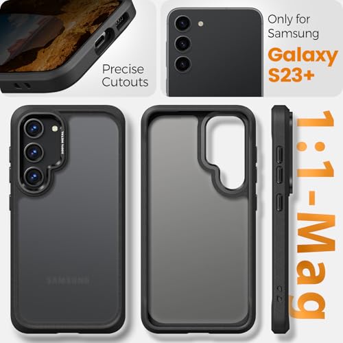 Image of Rayboen for Translucent Matte Samsung S23+ Plus Case, Black