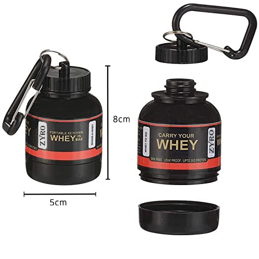 Image of Zyro Protein Funnel & Bolt Protein Shaker Bottle with Blending Mixer Ball 600 ml Shaker (Pack of 2, Multicolor, Plastic)
