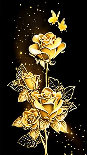 ZHUMUTO Diamond Painting Volwassenen Groot Formaat,40x70cm Bloemen Roos C,Diamond Painting Volwassenen 5D Set met Accessoires Voor Hal Woonkamer Slaapkamer Muurdecoratie