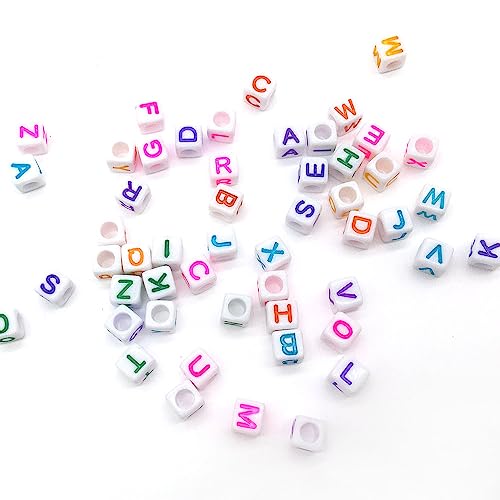 HERZWILD Pack of 700 Acrylic Letter Beads, 7 x 7 mm, Square Loose Alphabet A-Z Beads for Beading Art, Craft, Weaving, DIY Bracelets - Image 3