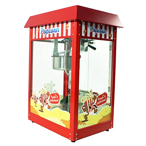 Todocarritos Palomitera Grande con Olla Extraíble e Iluminación, de Diseño Americano, Ideal para Fiestas y Eventos. Máquina de Palomitas con Potencia de 1350 W y Gran Capacidad.