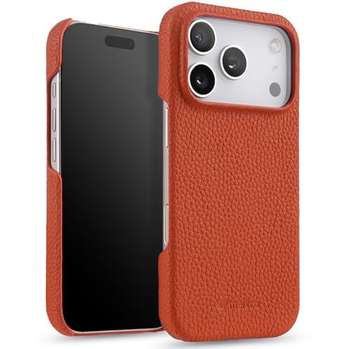 Coque en cuir véritable pour iPhone 17 Pro Max protégeant l'appareil photo des rayures