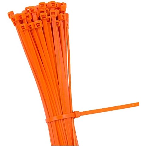 KafTon Pack of 100 Orange Cable Zip Ties, UL Nylon, Perfect for PC, Bicycle Tie Wrap DIY Home Wire Vegetable Garden Office (140mm x 3.6mm) Orange Cover