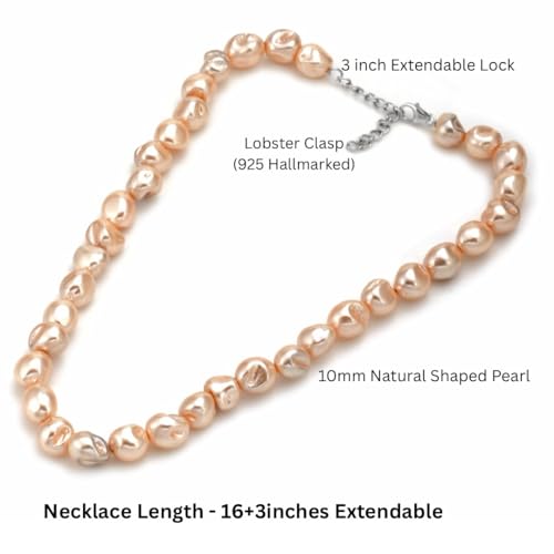 Image of OVANA Pearl Necklace | Fitted With Silver Lock | Statement Necklace | Gifts for Girlfriend | Gift for Sister, Bhabhi | Gifts for Women and Girls | Gift for Her | 925 Silver Hallmarked Lock
