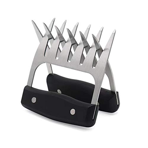 Garras de carne de acero inoxidable para picar cerdo o pollo, tenedores de metal con mango, accesorios para barbacoa de gas o ahumador, duradero y resistente para cualquier fiesta en el jardín Cover