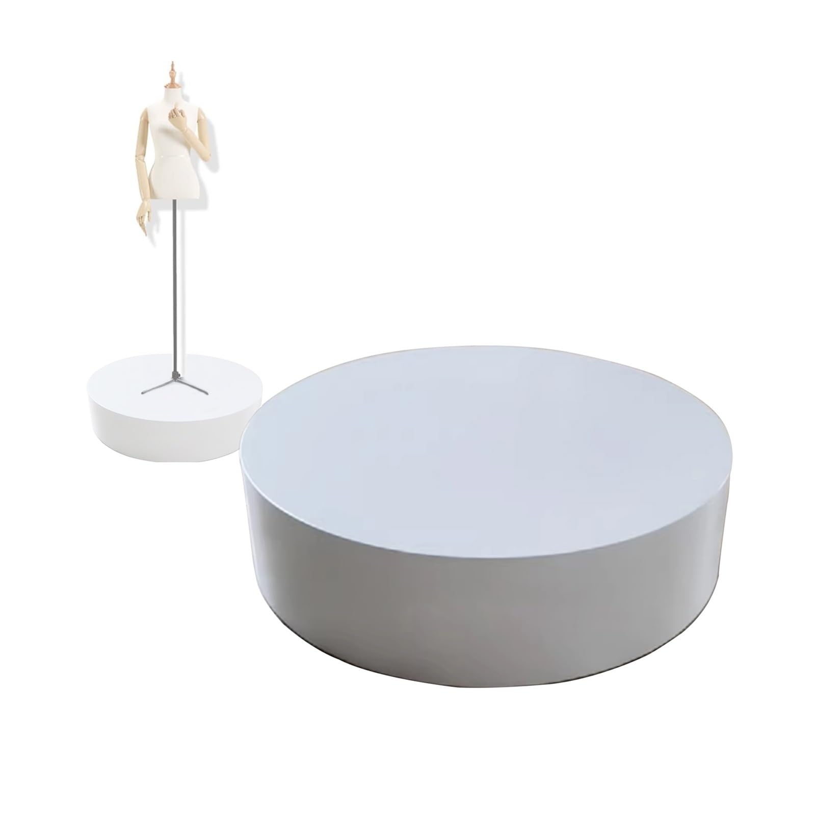 LYDBMYT Round Cylinder Pedestal Stand for Mannequin Display & Collectibles, 40x20cm White Heightening Base - Perfect Showcase for Home & Clothing Stores