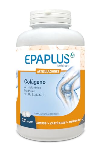 EPAPLUS Arthicare Colágeno + Ácido Hialurónico + Magnesio 224 comprimidos, Vitaminas B1, B2, B6, C, Articulaciones Fuertes y Piel Tersa