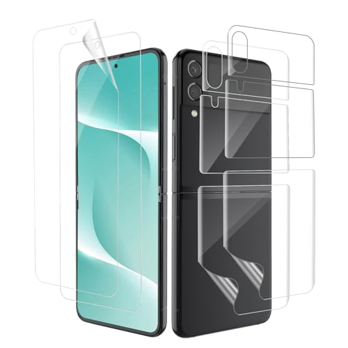 Cable Leader 2+2 Stück TPU Schutzfolie für Panzerglas für Samsung Galaxy Z Flip 3 5G, HD Soft Leicht zu Falten Anti-Kratzer Z Flip 3 Folie, Bläschenfrei Anti-Fingerabdruck Samsung Z Flip 3 Handyfolie