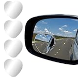 Hpmjz 4 Pcs Car Heart Shaped Blind Spot Mirror Adjustable Side Mirrors Cars Side Blindspot Mirror Convex Rearview Mirrors Removable Wide Angle Convex RearView for Car SUV Trucks Enhanced Safety