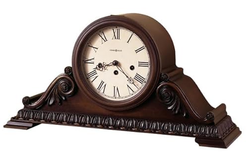 Howard Miller Cato Mantel Clock II 549-540 – Americana Cherry Finish, Decorative Molding, Roman Numerals, Antique Home Décor, Key-Wound, Single-Chime Movement