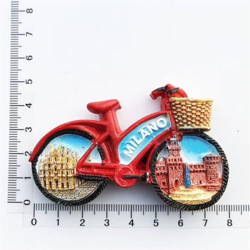 Imán para nevera 3D Bike Milan Italy decorativo miniatura 5