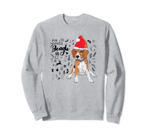 Navidad Beagle Santa Hat Owner Mom Funny Mujeres Hombres Regalo Sudadera