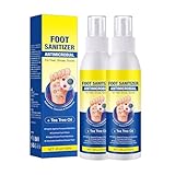 2PC Fußspray, Teebaumöl Fußgeruchsspray, Lindert 𝙅𝙪𝙘𝙠𝙧𝙚𝙞𝙯 und Schützt Vor Unangenehmen GerüChen, Prävention Von 𝙁𝙪ß𝙥𝙞𝙡𝙯, Beseitigt Fußschweiß Und Fußgeruch 120ml