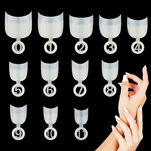 MWOOT 600Pcs Oval Short False Nail Art Tips Set, Half Cover French Acrylic Fake