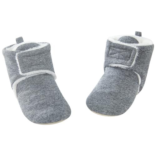 Image of pureborn Unisex Baby Boy Girl Fleece Cozy Booties Warm Infant Shoes