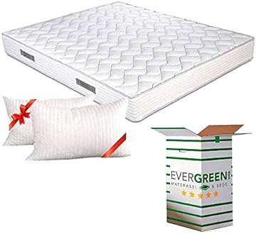 EVERGREENWEB - Materasso Matrimoniale 160x190 in Waterfoam Alto 20 cm con 2 CUSCINI Memory Foam GRATIS, Ortopedico con DISPOSITIVO MEDICO, Rivestimento Effetto MASSAGGIANTE Antiacaro, per Reti e Letti