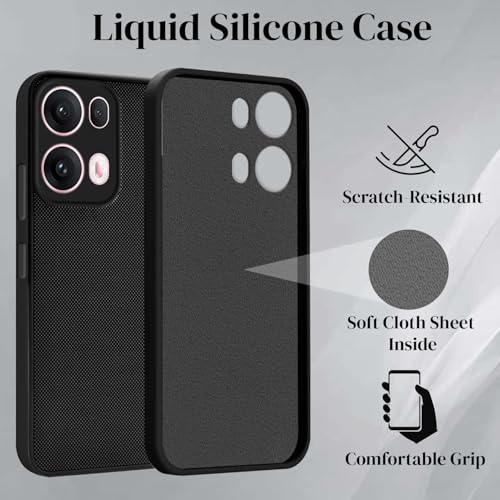 Image of Jkobi Back Cover Case for Oppo Reno13 Pro 5G | Oppo Reno 13 Pro 5G (Textured Grip Design | Camera Protetion | Slim and Light Weight | Soft Touch and Feel | Black)