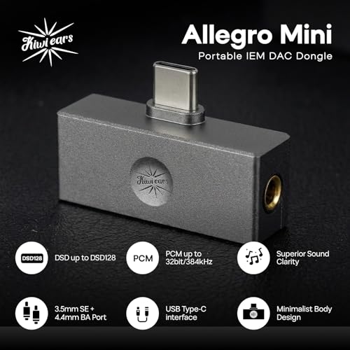 Image of Linsoul ZiiGaat Odyssey in-Ear Monitor, 1DD+3BA Hybrid IEM Earphone, Wired Gaming Earbuds + Kiwi Ears Allegro Mini Portable IEM DAC