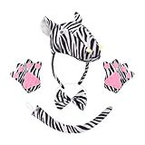 Ensemble de costume, cet ensemble de costume se compose de 1 bandeau d'oreille, 1 nœud papillon, 1 queue, 1 paire de gants de pattes, différents paquets contiennent différentes choses, de beaux accessoires de costume de zèbre pour répondre aux besoins de cosplay de votre enfant