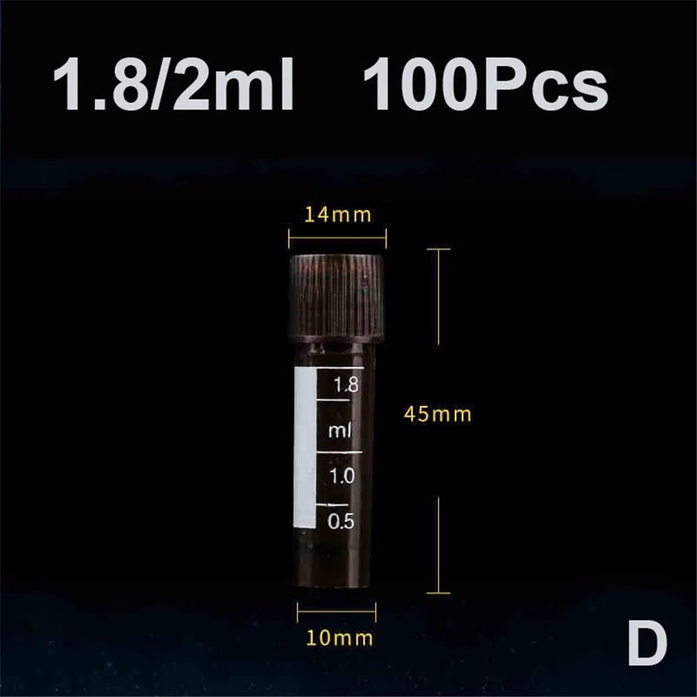 Équipements et fournitures de laboratoire Lot de 100 tubes et flacons en plastique avec bouchon à vis for échantillons produits chimiques (1 15 ml)
