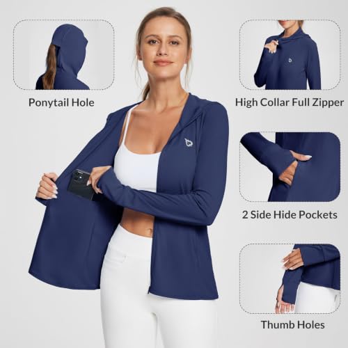 Image of baleaf Women's Sun Protection Jacket Hoodie Clothing Lightweight Long Sleeve Sun Cover Up Shirt