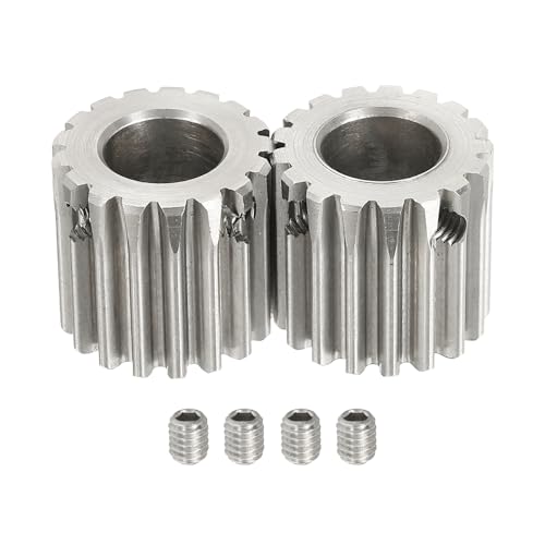 uxcell 2Pcs 1 Mod 17T Spur Gear 10mm Bore, 304 Stainless Steel Pinion Gear