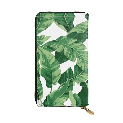 Portefeuille long vintage en cuir imprimé palmier pour vos sorties en ville