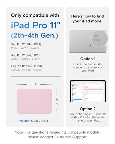 Image of MOFT Dynamic Folio Case for iPad Pro 11 inch (4th 2022 | 3rd 2021 | 2nd 2020), Slim Magnetic Stand Case with 20+ Viewing Angles,Light Pink