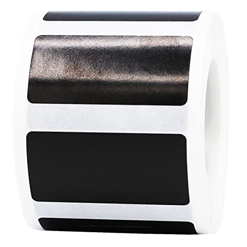 Schwarz-Rechteck-Aufkleber, 3/4 x 1,5 Zoll groß, 500 Labels auf einer Rolle Cover