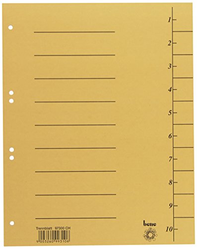 Preisvergleich Produktbild Bene 97300 Trennblätter A4 durchgefärbt, Inh.100, chamois