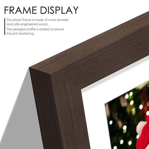 Image of DUENPY 6x9 Picture Frame Double 3.5x5 Collage Picture Frame Displays Two 3.5x5 inch Photos Collage Wall Decor Wall Hanging or Tabletop Walnut
