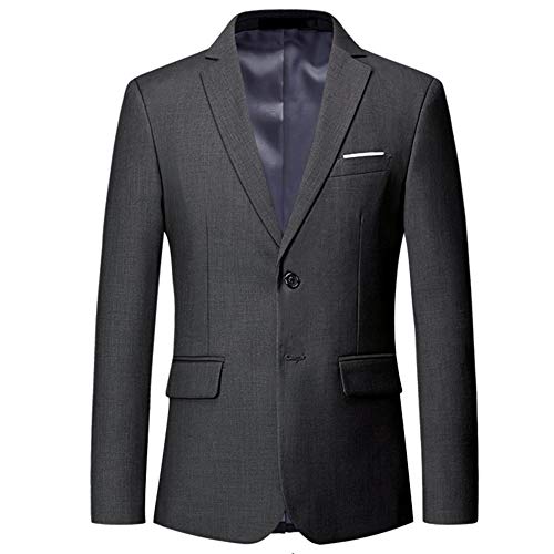 Allthemen Herren Sakko 2 Knöpfe Slim Fit Sportlich Anzugjacke Herren Blazer für Business Hochzeit Freizeit Grau XL
