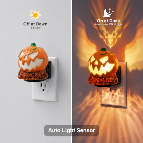 Image of JandCase Halloween Night Light, RGB Color Night Lights Plug into Wall | Cute & Funny Pumpkin Projector Night Light for Kid, with Dynamic RGB Running\Jumping Light for Halloween Party Decor