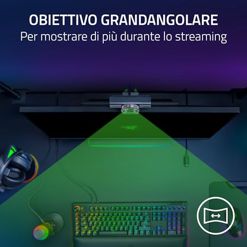 Kiyo V2 X - Webcam Full HD 1080p 60 FPS per Creatori - Autofocus Veloce - Obiettivo Grandangolare - Microfono Integrato - Compatibile con Open Broadcaster Software e Xsplit | Nero - Webcam - Immagine 4
