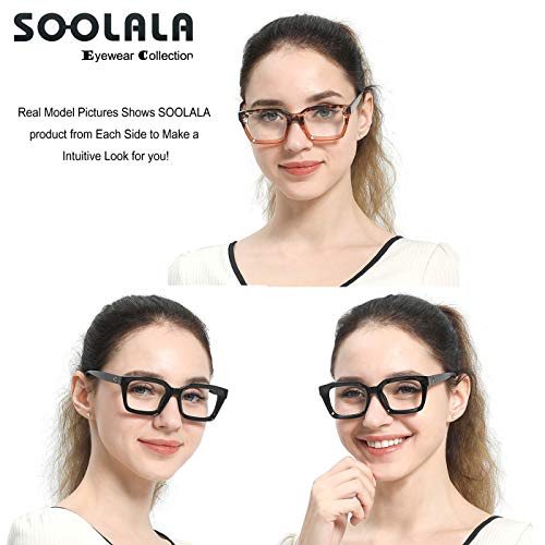 image for SOOLALA 2-Pair Vintage Stylish 53mm Lens Oversized Reading Glass Big E