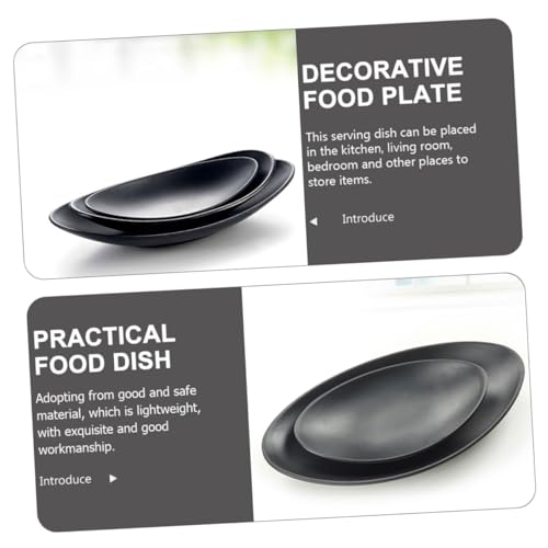 Plato de melamina negro set 2 pzas para sushi y postre miniatura 3